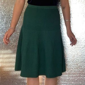 Vintage emerald green knit skirt